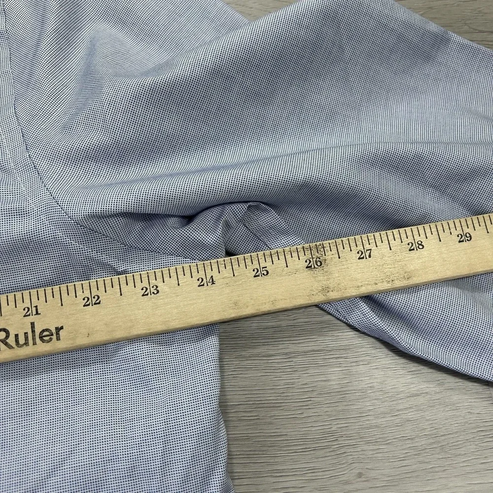 NEW Banana Republic Dress Shirt Mens XL Blue Check Non Iron Long Sleeve Untucked